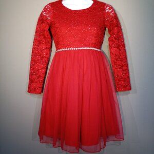 Speechless Kids. Red festive elegant holiday party dress.